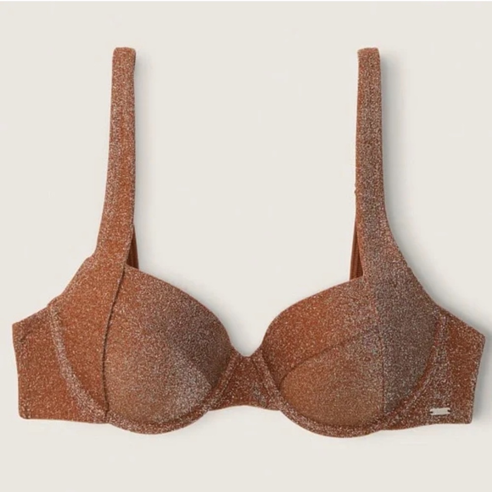 VICTORIAS SECRET 🤎 Sparkle Bikini Top NWT
